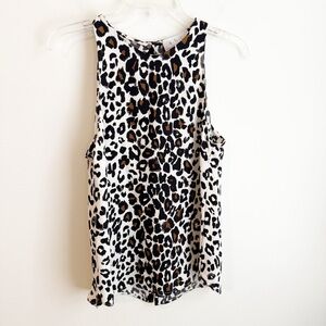 Black and White Sleeveless Tank Top with Crew Neck